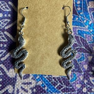 Silver snake earrings